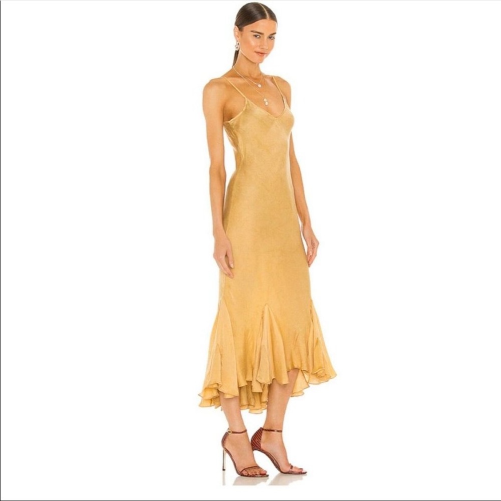 Mes demoiselles ochre midi dress